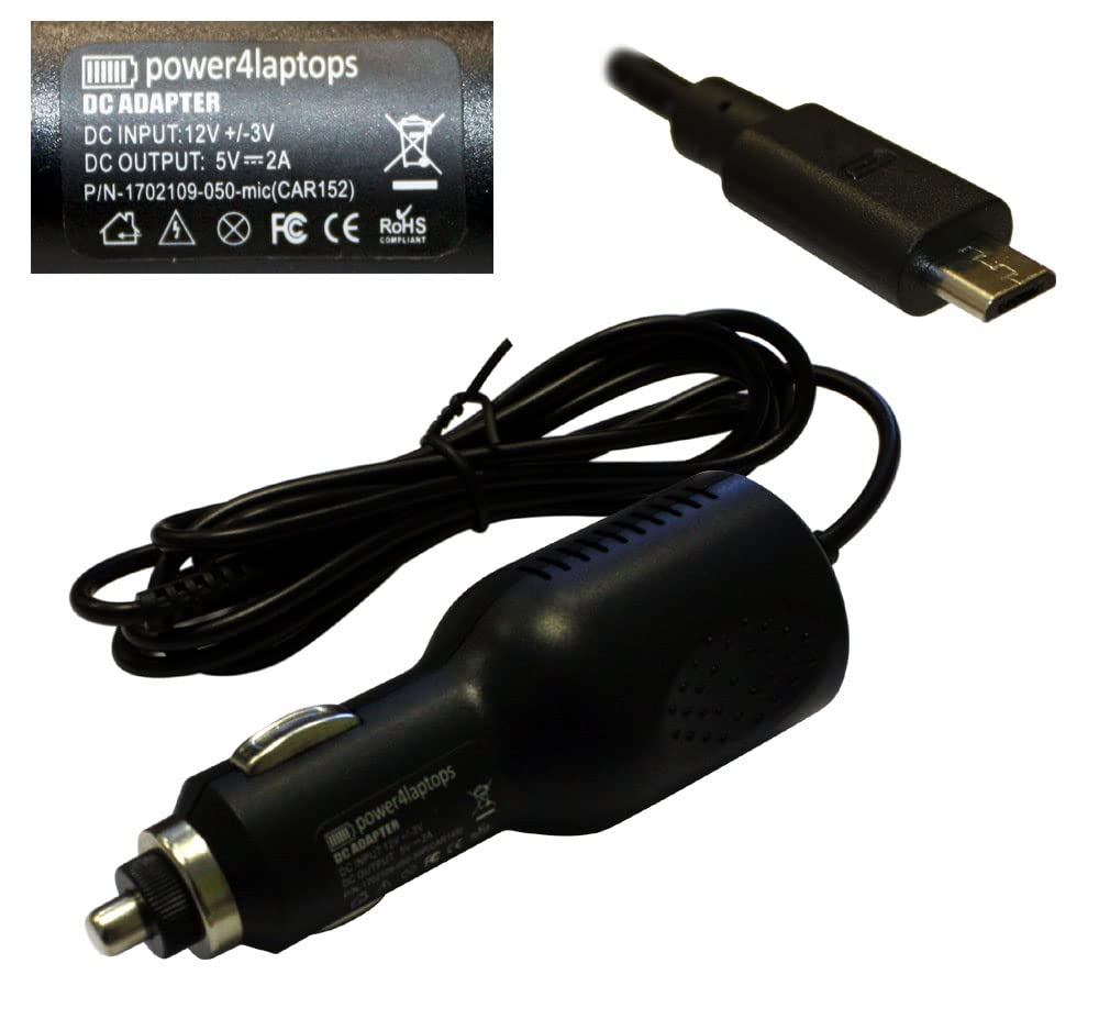 Power4Laptops Adattatore CC Auto Caricabatteria per Tablet Compatibile con Sony Reader PRST1WC