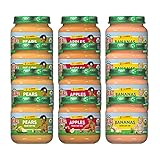 Earth's Best Organic Stage 1 Baby Food, Fruit Jars Variety Pack, 4 oz (Pack of 12)