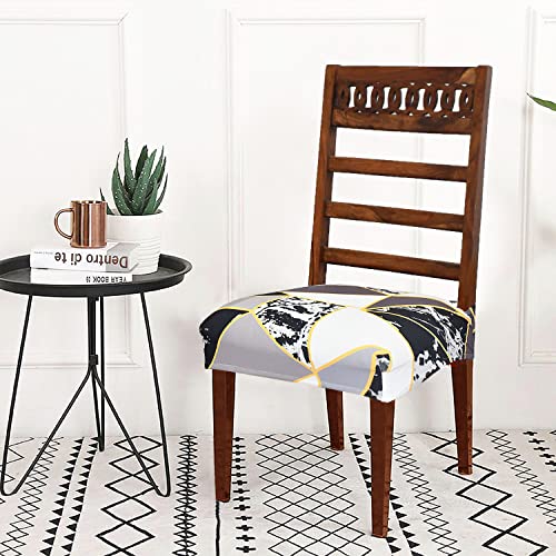 Image of Magical Universal Dining Chair seat Cover Set of 4 Seater pcs are Easily Washable Strechable and Comfortable for Dining Room Home Decor Slip Cover P.2 (Set of 6, Current Check)