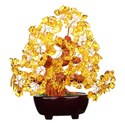 Amazon.com: Natural Citrine Crystal Tree Feng Shui Money Tree