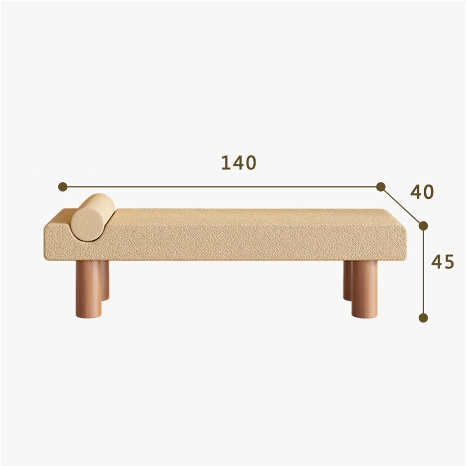 Moderne Banc à Langer en Bois Long Tissu, Banc d'extrémité de lit Chambre Coucher, Dressing, canapé rembourré Décoratif(Moyen)