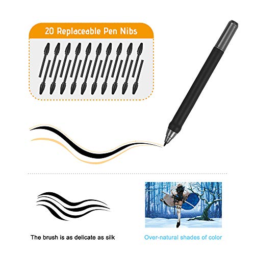 Aibecy BOSTO 16HD 15.6 Inch IPS Graphics Drawing Tablet Display Monitor 1920 1080 High Resolution 8192 Pressure Level with Rechargeable Stylus Pen/ 20pcs Pen Nips(Need to Connect to a Computer)