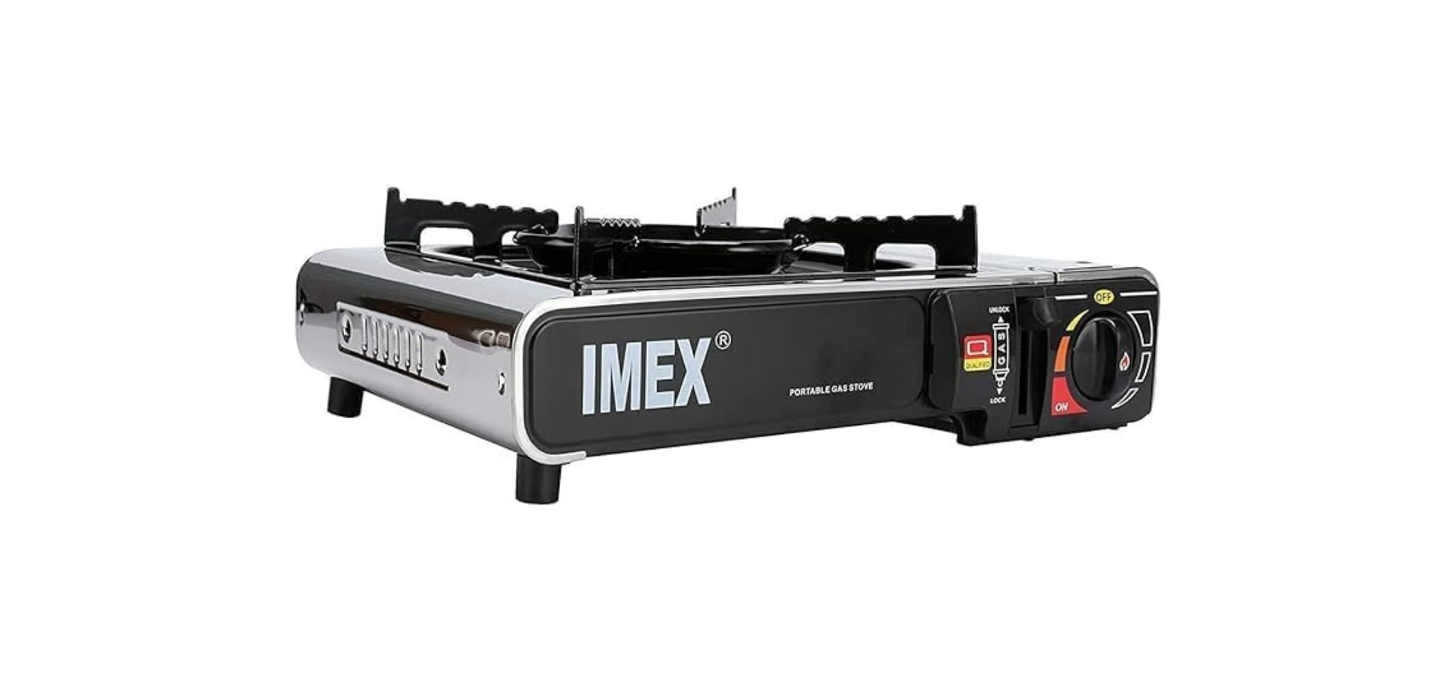 Imex tragbarer Gaskocher 2,2 kW, Campingkocher mit Tasche, geeignet für den Einsatz im Camping, Outdoor, Auto, Wohnwagen, automatische Piezo-Zündung