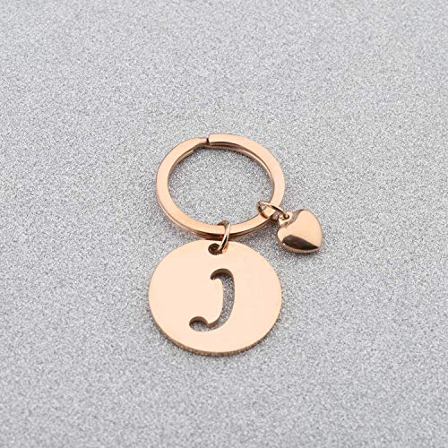 HOLLP Initial Disc Charm Keychain 26 Initial Letter Alphabet Key Ring A-Z Initial English Charm Keychain3