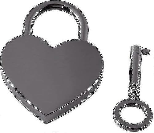Mini Padlocks with Keys, Small Heart Shape Padlock with Key for Luggage Bag Diary Book Jewelry Box(6pcs)