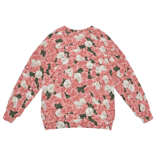 JUNZAN Rose Beauty Summer Flowers Kids Boys Sweatshirt Hoodie Crewneck Sweatshirts for Boys Camping 4T2