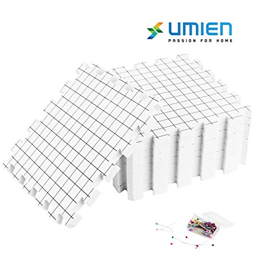 Umien Blocking Mats for Knitting [9-Pack] - Extra Thick Blocking Boards with Grids