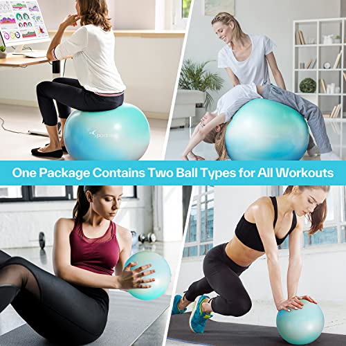 Sportneer Exercise Ball - Extra Thick Yoga Ball With Barre Ball And Quick Pump - Anti-Burst And Slip Resistant Fitness Ball Chair For Balance, Home Gym, Stability, Pregnancy And Physical Therapy #TOP5