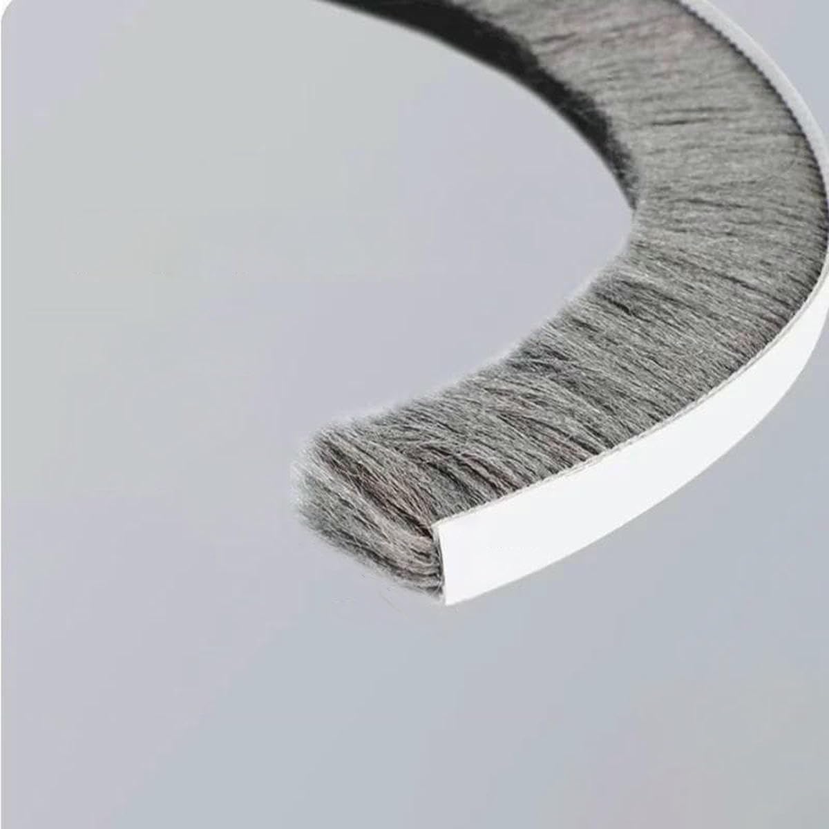 5/10/20 Meter Self-Adhesive Sealing Wind-Proof Brush Strip Home Door Window Sound Insulation Dust Strip Weather Stripping-9x23 Grey-5M