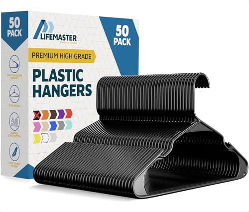 Lifemaster Plastic Clothes Hanger Set -...