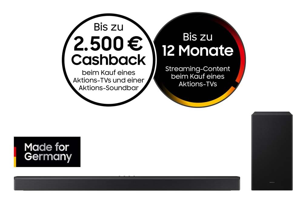 SAMSUNG HW-B760GF B-Series 5.1-Kanal-Soundbar für Fernseher, TV-Lautsprecher mit kabellosem 6,5"-Subwoofer, Dolby Digital 5.1 und DTS Virtual:X, Q-Symphony, Game Mode, Adaptive Sound
