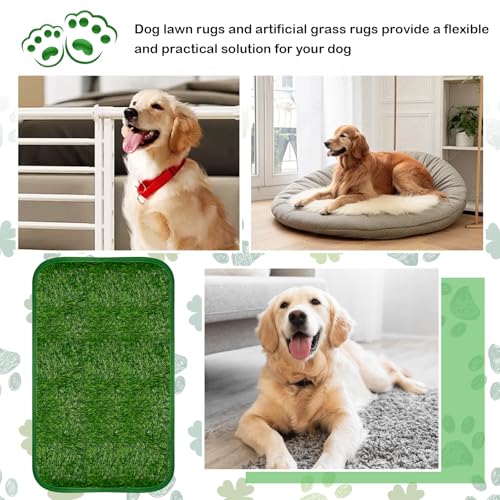 WANDGU Wiederverwendbare Hundetoilette Hunde Rasenteppich: 50×70cm Künstlicher Grasteppich, Premium Kunstrasen für Hunde, Hundeklo, Trainingsunterlage Hundetoilette für Balkon, Terrasse, Garten