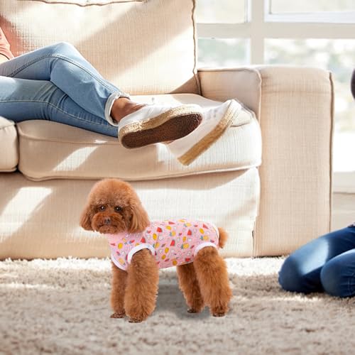 Image of FEimaX Dog Surgery Recovery Suit Female and Male Spay with Pee Hole, Pet Body Suits for Puppy After Spayed, Neuter Surgical Onesie for Small and Medium Dogs Cats, Alternative Bandages E-Collar & Cone