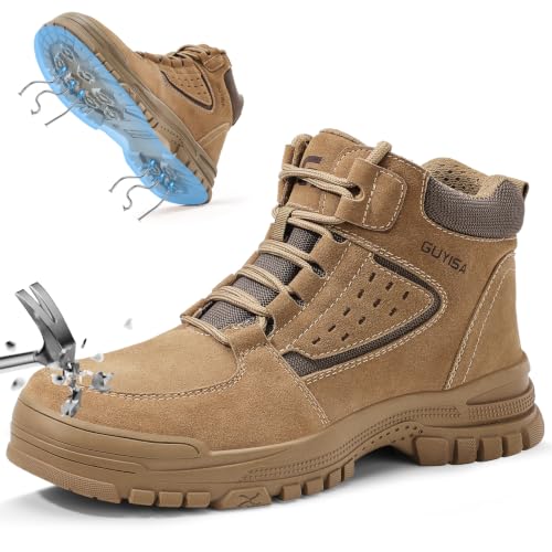 Image of GUSAYEX Steel Toe Boots for Men Lightweight Work Utility Safety Boots