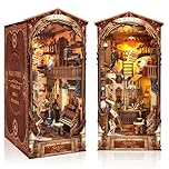 DIY Book Nook Kits for Adults - Magic World Booknook Bookshelf Insert Decor Crafts for Adult - 3D Wooden Puzzles Dollhouse Kit Book Shelf Decor with LED - Birthday Gift Home Decor for Adults