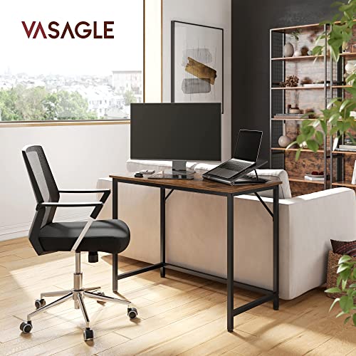 Vasagle 39-Inch Computer Writing Desk, Home Office Small Study Workstation, Industrial Style Pc Laptop Table, Steel Frame, 39.4, Rustic Brown + Black #TOP1