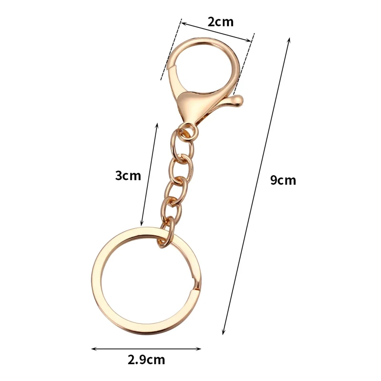 Schlüsselanhänger-Clip 100 Stück Karabinerhaken for Schlüsselbänder mit Schlüsselringen, Metall-Schlüsselanhänger, Karabinerhaken for Schlüsselanhänger, Schmuck, DIY-Bastelarbeiten for Schlüsselanhäng