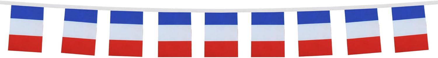 AZ FLAG France 12 meters BUNTING Flag 20 flags 18'' x 12'' - French STRING flags 30 x 45 cm