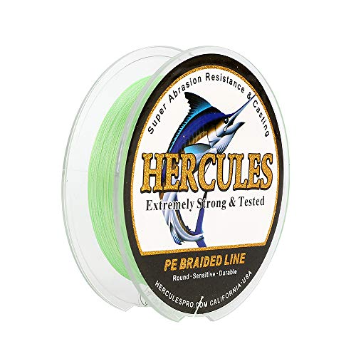 Hercules Super Strong 300M 328 Yards Braided Fishing Line 6 LB Test for Saltwater Freshwater PE Braid Fish Lines 4 Strands