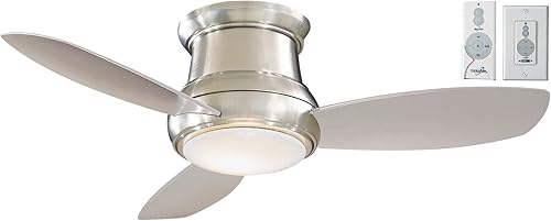 Miniatura 1 de Minka-Aire F518L-BN Concept II Ventilador de techo de 44 pulgadas con luz LED y control remoto, níquel cepillado con control remoto WCS212 adicional