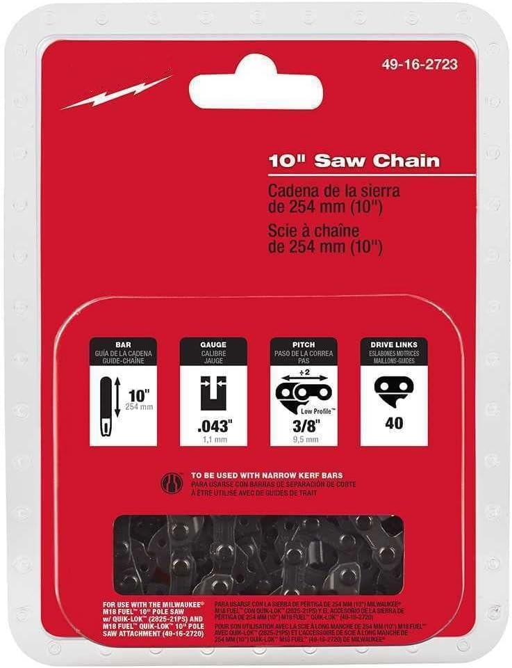 Fit For Milwaukee 49-16-2723 10 Inch QUIK LOK Pole Saw Replacement Saw Chain.
