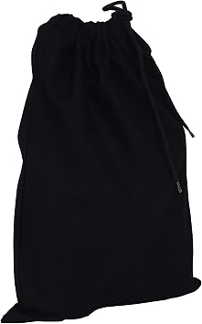 12 Pack Cotton Canvas Drawstring Shoe Storage Travel Bags in Bulk, Wholesale Blank Cotton Draw String Sack Packs Black