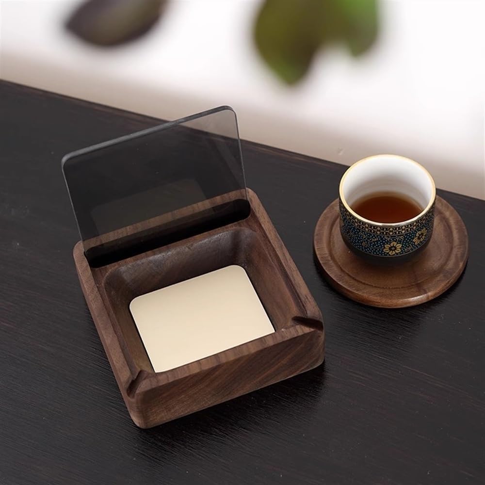 ash tray Wooden with Glass Cover Ashtray Square Desktop Ashtray Indoor or Outdoor Ashtray for Office Home and Placement Candy etc ash trays indoors