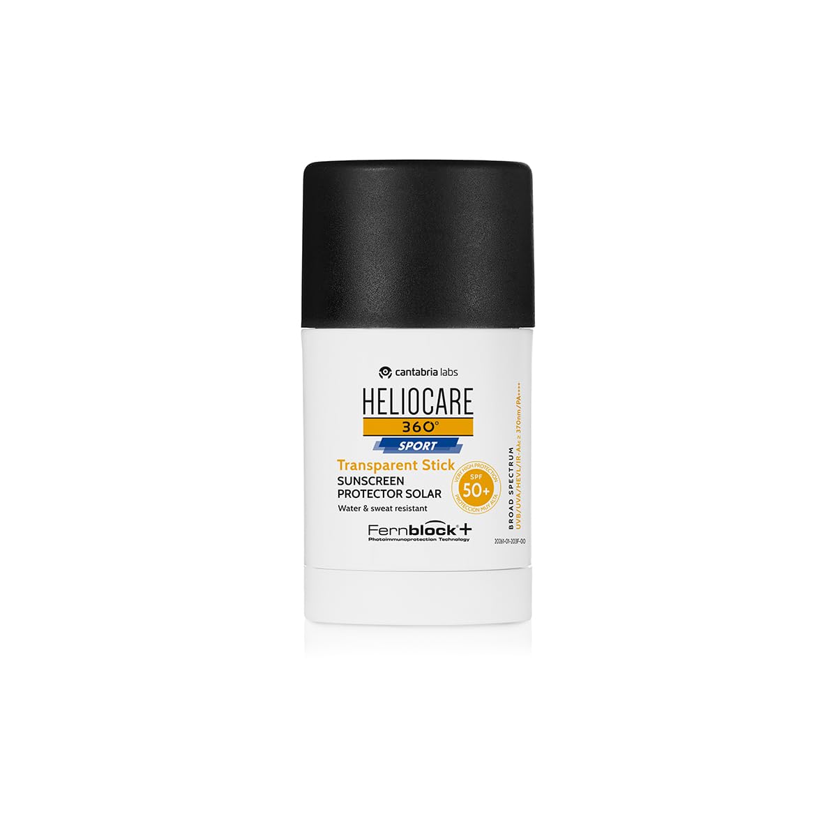 Heliocare 360º Sport Transparent Stick Spf 50+.- Fotoprotector Facial Formato Stick Para Deportistas, Fácil De Aplicar, Para Todo Tipo De Pieles, Sin Color, 25 Gramos