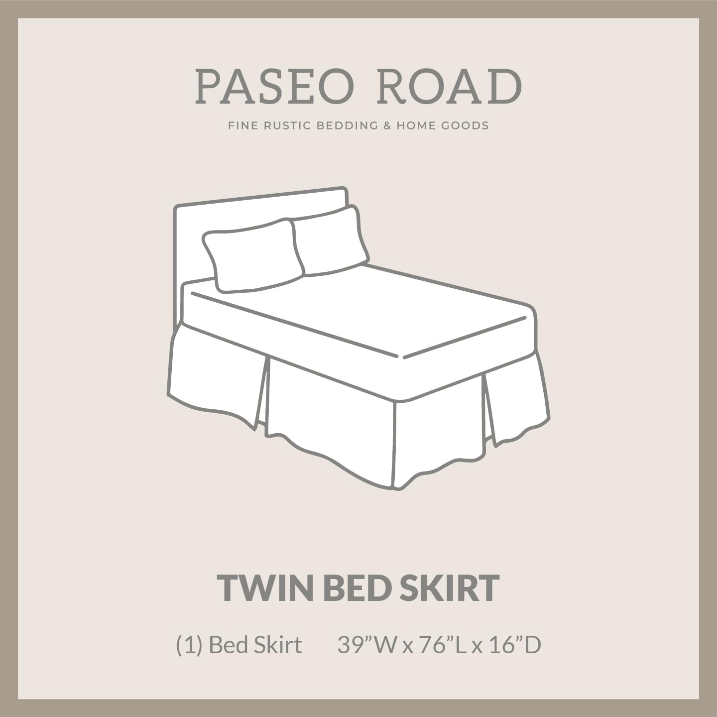 Paseo Road Tammy Western Bedding Twin Bed Skirt 16” Drop, Tan Yellow Blue Red Striped Bedding, Western Classic Dust Ruffle