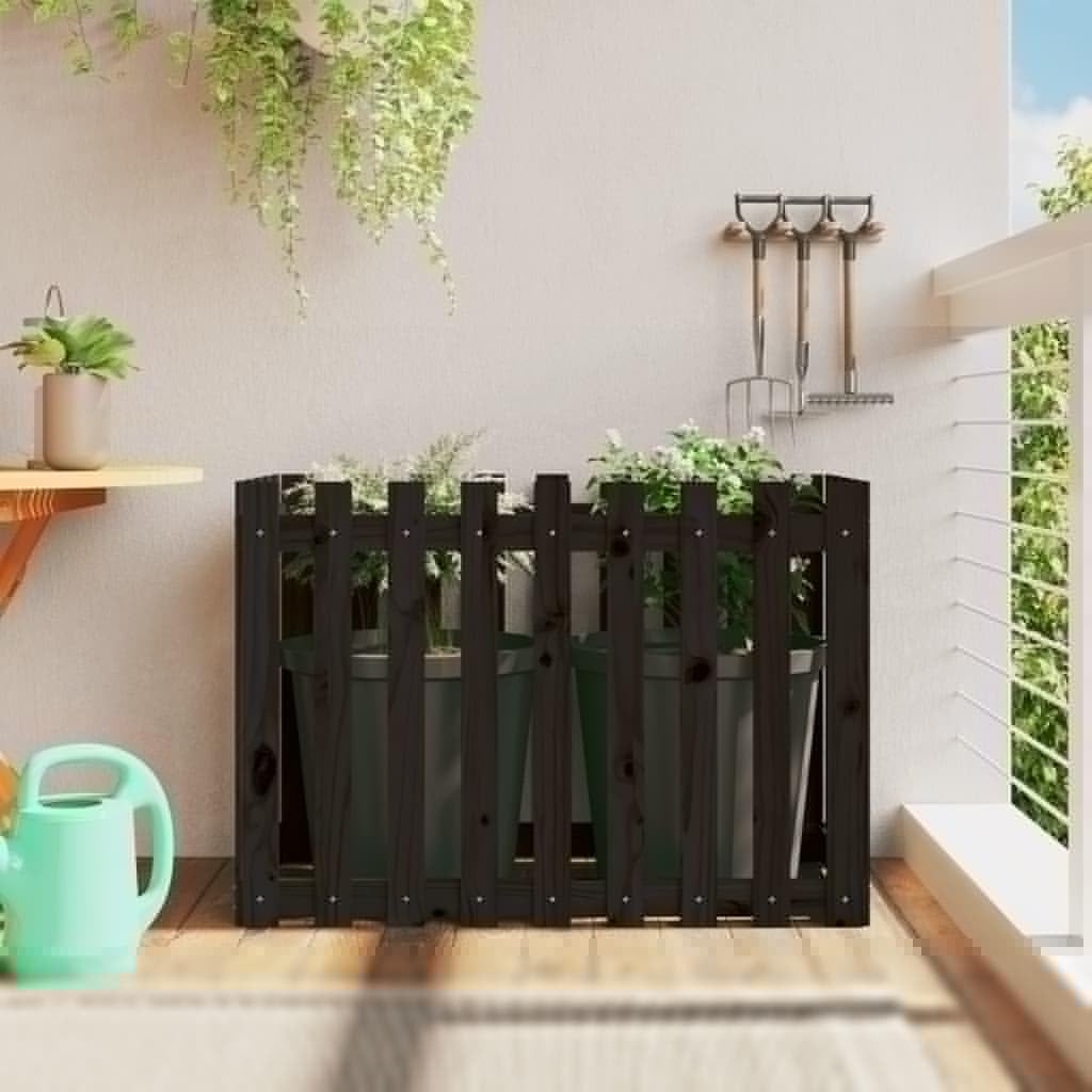 Macetero de pino macizo, 40 x 40 x 39 cm, de madera, para jardín, balcón, terraza, profundo para plantas, verduras, hierbas, flores, material natural con aspecto rústico,
