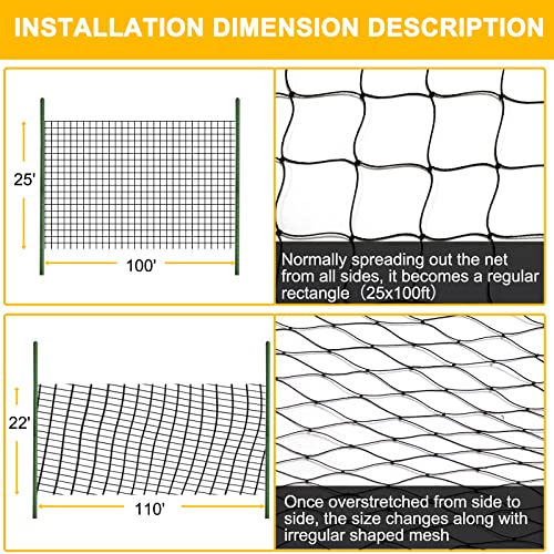 BSTPCOO Bird Nets 25'x100' with 1" Mesh Nylon Poultry Netting Heavy Duty Aviary Net Chicken Coop Netting, Garden Netting Deer Fence for Fruit Tree Trellis Net by BSTPCOO - Image 8