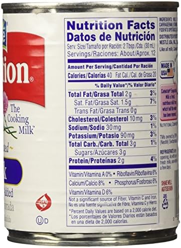 Nestle Carnation Evaporated Milk, 1 Can of 12 Oz (354 ml)