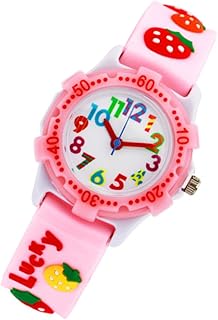 1Pc Relógio Infantil Relógios Infantis Relógios De Pulso Para Desenho Animado Relógio De Pulso Relógio De Pulso Elegante Relógio De Pulso Quartzo Morango Estudante Aço Inoxidável