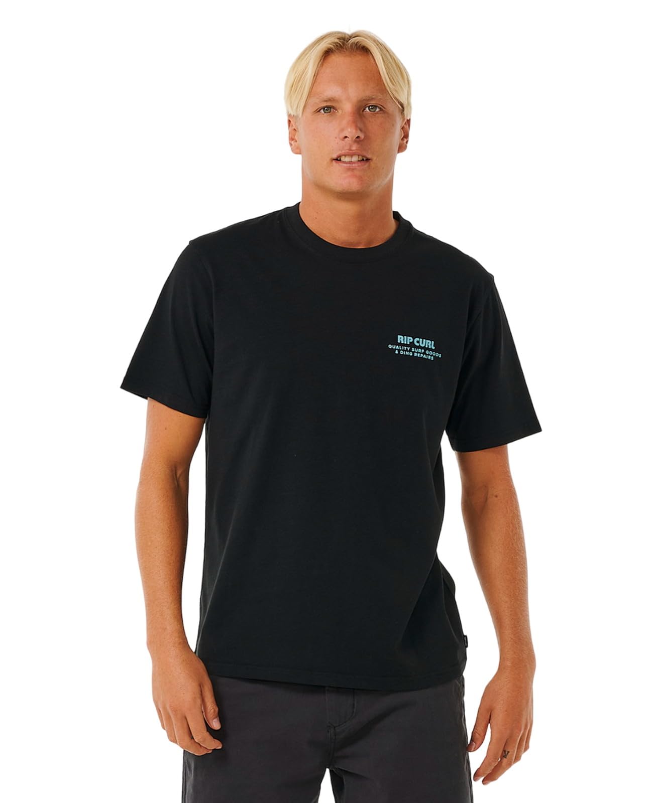 RIP CURLMens Heritage Ding Repairs Tee T Shirt Top - Black