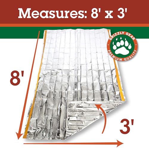 Emergency Thermal Tent 2 PK-Reflective Mylar Survival Shelter-XL Size Waterproof Lightweight Tube Tent- Insulated Retains Heat & Fits 2 Adults in All Weather- Outdoors, Hiking, Bug Out Bag- 8 x 3 Feet