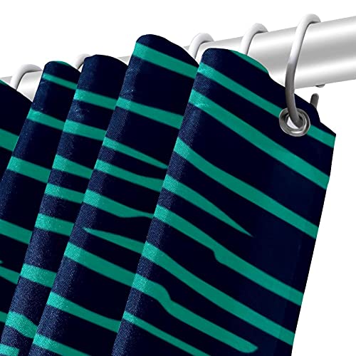Rideau de douche rayé vert en tissu lourd haut de gamme 183cm