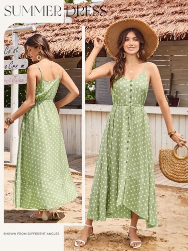 Image of BROVAVE Women's 2026 Summer Casual Boho Sundress Spaghetti Strap Midi Dress