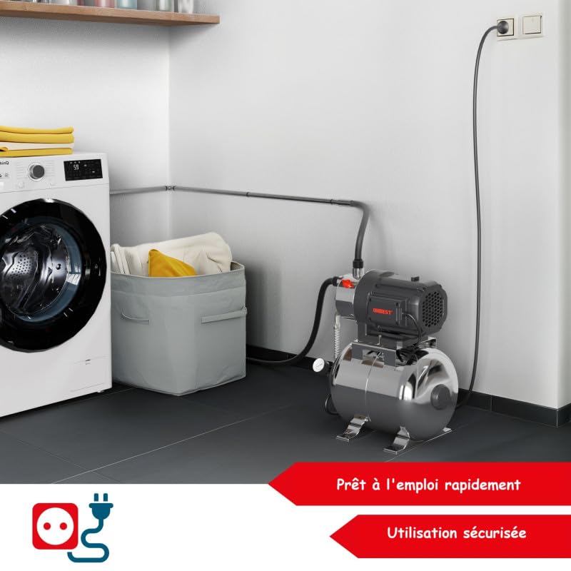 Surpresseur automatique domestique 1300W en acier inoxydable de 20 l idéal jardin et maison