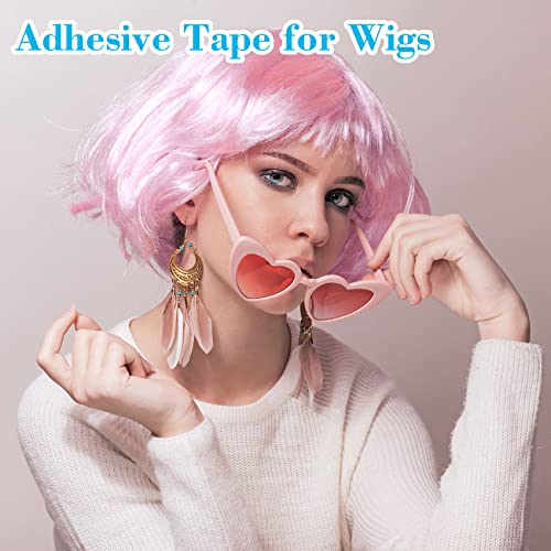 Joez Wonderful 5 Sheets Double-Sided Wig Tape with Hole, Waterproof Toupee Tape for Lace Wigs, Breathability Lace Glue Adhesive Tape for Hair Pieces Hair Extension