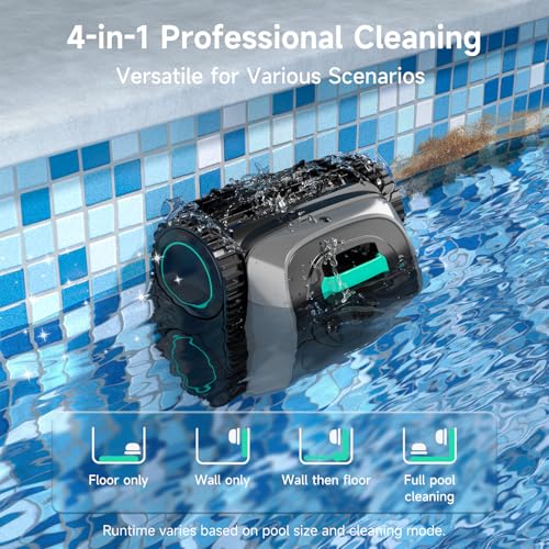 Image of WYBOT C1 Cordless Robotic Pool Vacuum for Inground Pools | 4-in-1 Wall & Waterline Cleaning Above Ground Pool Cleaner Up to 1,614sq.ft, 150mins Smart Navigation, App Support