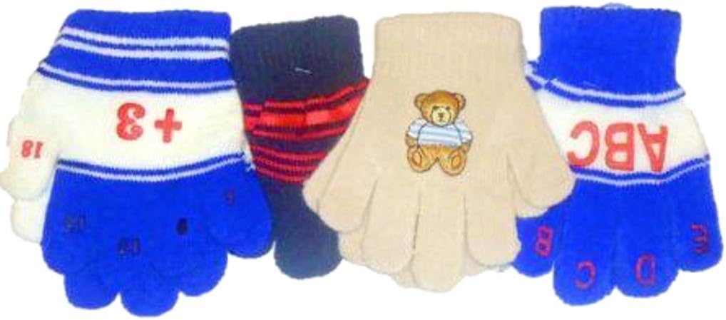 Four Pairs Stretch Sona Magic Gloves for Ages 1-3 Years
