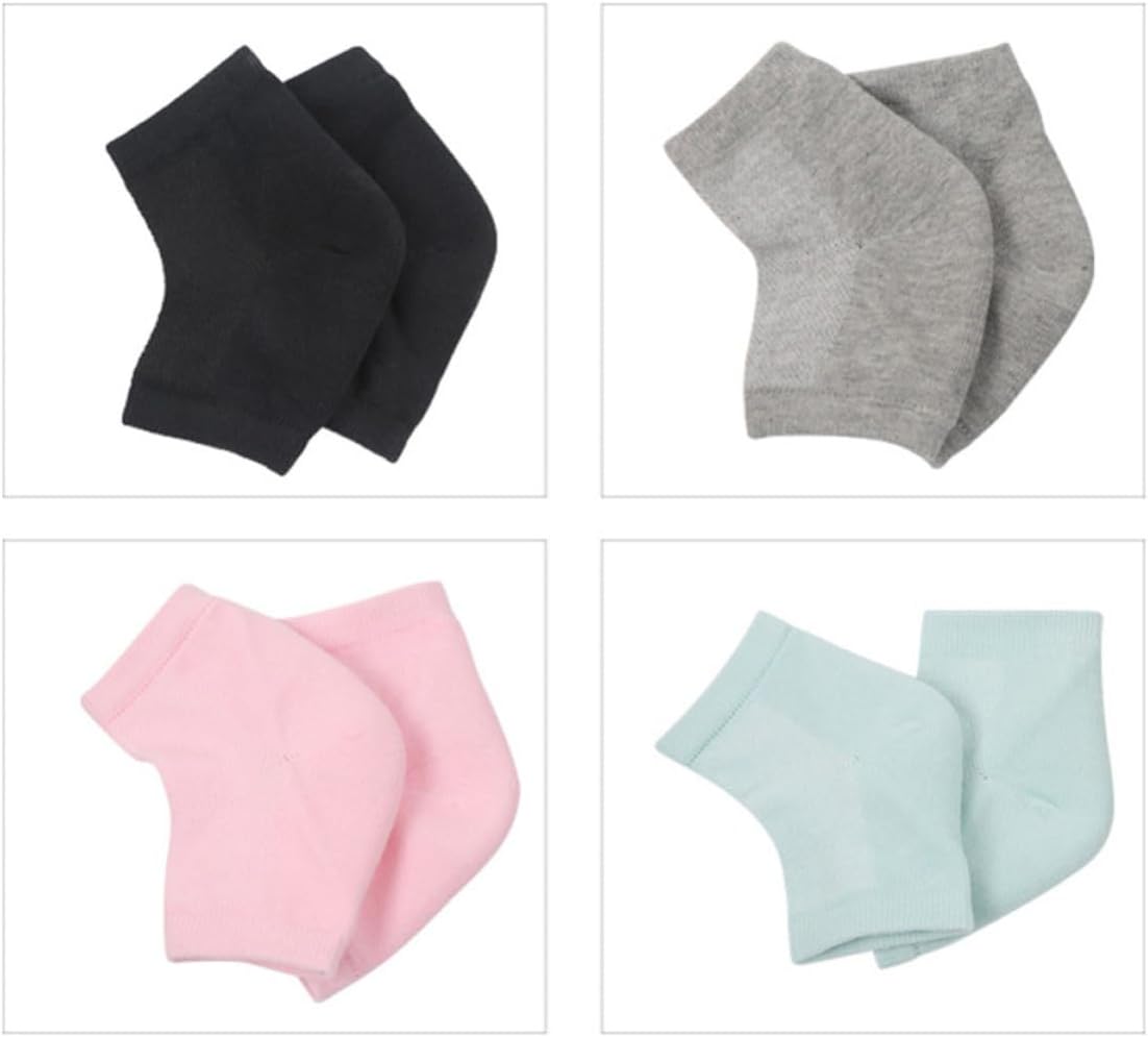 3pcs Open Toe Gel Heel Socks for Dry Cracked Skin Pink