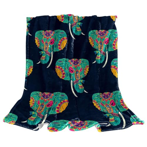 Couverture polaire éléphant vert plaid doux idée cadeau maison