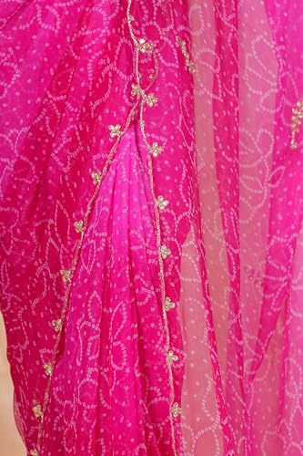 Image of Women's Net Saree with Embroidery with Unstitched Beige Blouse | Sheer Fabric Designer Saree for Women | Festive Ethnic Saree |