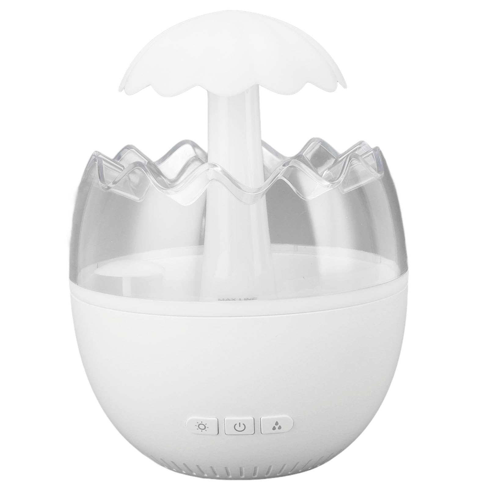 Umidificatore a Goccia D'acqua con Pioggia Regolabile e Rumore Bianco per Camera da Letto Luce Notturna di Ricarica di Tipo C da 450 Ml