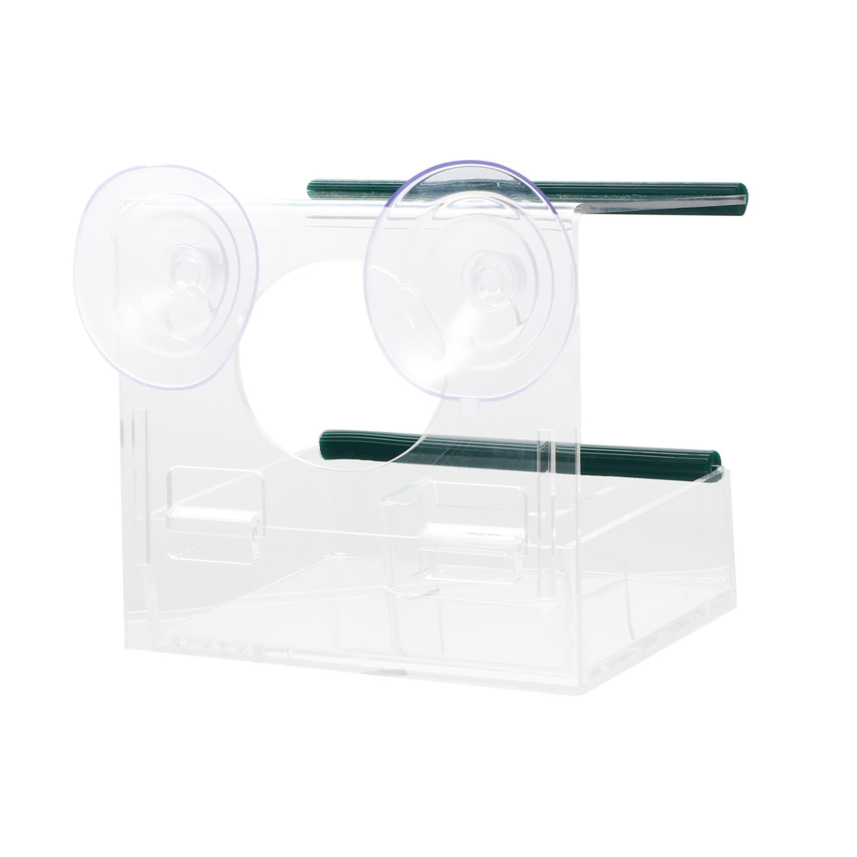 Alimentador de Pájaros Colgante Transparente con Ventosa Estación de Alimentación Resistente para Exteriores Comedero Desmontable para Pequeños Pájaros para Ventanas y Jardín