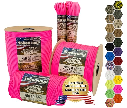 Image of TOUGH-GRID 750 Paracord, 100% Nylon, Made in USA, Type IV Mil-Spec Cord