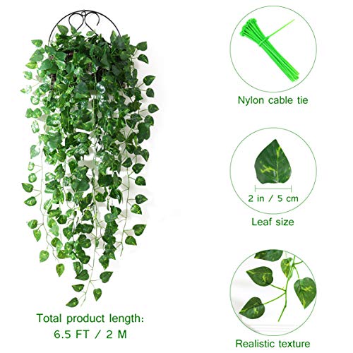 CLISPEED Folhas Artificiais de Ivy Plantas Videira Com Laços Pendurados Guirlanda Flores Folhagem Fa