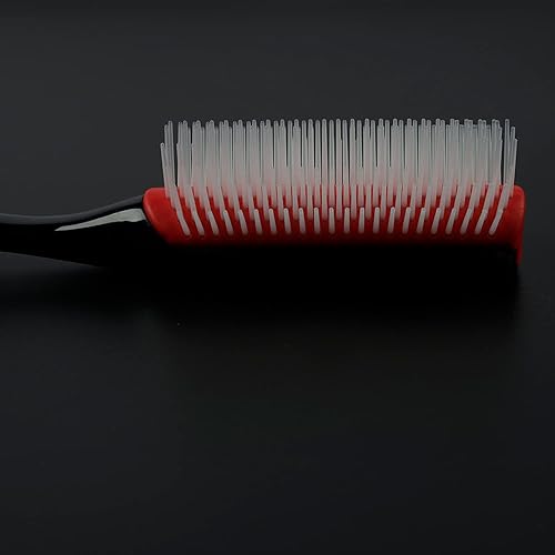 Miniatura 7 de Cepillo de pelo clásico para cabello rizado húmedo o seco. Cepillo negro de 9 filas para desenredar, separar, dar forma