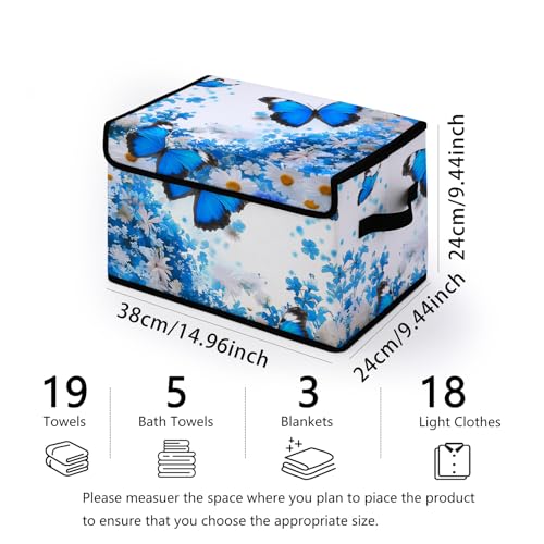 Image of Stackable Storage Bins with Lids,Closet Organizers Fabric Box for Home and Office,Blanket Clothes Organizers,Under Bed Storage Containers 3 Pack